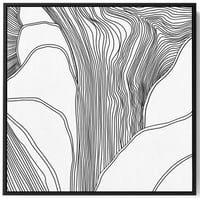 لوحة كانفاس على إطار خشبي بتصميم خطوط سوداء