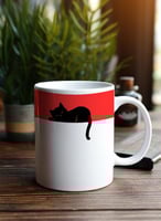 كوب ١١ أونصة من السيراميك بتصميم قطة سوداء