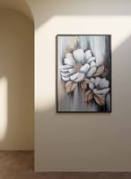 لوحة كانفاس على إطار خشبي، تصميم فن تجريدى للزهور،...