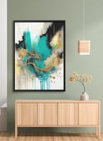 لوحة كانفاس على إطار خشبي بتصميم نمط فنى