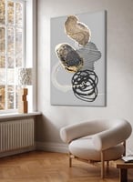 لوحة كانفاس على إطار خشبي بتصميم فن تجريدي