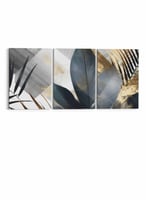 طقم من 3 لوحات كانفاس على إطار خشبي بتصميم فن تجري...