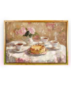 لوحة كانفاس على إطار خشبي بإطار خارجي باللون الخشب...