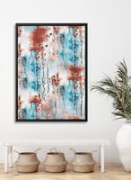 لوحة كانفاس على إطار خشبي بتصميم نمط فنى من الزهور