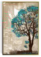 لوحة كانفاس على إطار خشبي بتصميم فن تجريدي شجرة