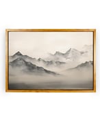 لوحة كانفاس على إطار خشبي بإطار خارجي باللون الخشب...