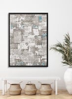 لوحة كانفاس على إطار خشبي بتصميم فن تجريدي