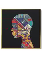 لوحة كانفاس على إطار خشبي بالفن التصوري لتصميم نمط...