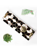 صينية تقديم مصنوعة من الأكريليك بمقابض معدنية ذهبي...