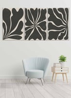 طقم من ٣ لوحات كانفاس على إطار خشبي، تصميم رسم تجر...