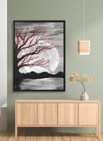 لوحة كانفاس على إطار خشبي بتصميم ضوء القمر