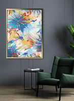 لوحة كانفاس على إطار خشبي بتصميم العاب نارية