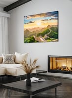 لوحة كانفاس على إطار خشبي لسور الصين العظيم