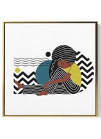 لوحة كانفاس على إطار خشبي بالفن التصوري لتصميم عال...