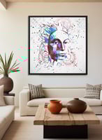 لوحة كانفاس على إطار خشبي بالفن التصوري لتصميم امر...