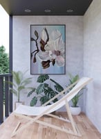 لوحة كانفاس على إطار خشبي، تصميم زهرة جميلة ، للمن...