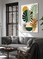 لوحة كانفاس على إطار خشبي بتصميم نباتات