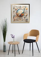 لوحة كانفاس على إطار خشبي بالفن التصوري لتصميم اشك...