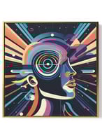 لوحة كانفاس على إطار خشبي بالفن التصوري لتصميم نمط...