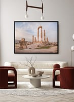 لوحة كانفاس على إطار خشبي لمعبد هرقل بقلعة عمّان ف...