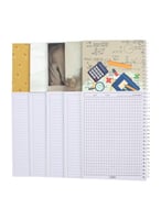 مجموعة أدوات مدرسية وخمسة دفاتر سلك ٦٠ ورقة بغلاف...