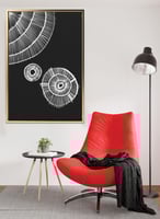 لوحة كانفاس على إطار خشبي بتصميم دوائر