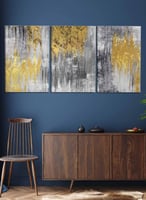 طقم 3 لوحات فنية تجريدية