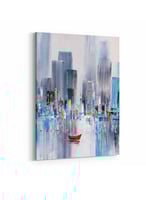 لوحة كانفاس على إطار خشبي، تصميم خليج مانهاتن، للم...