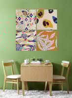 طقم من ٤ لوحات كانفاس مربع على إطار خشبي، تصميم فن...