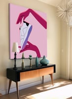 لوحة كانفاس على إطار خشبي بالفن التصوري لتصميم حذا...