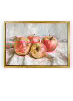 لوحة كانفاس على إطار خشبي بإطار خارجي باللون الخشب...