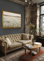 لوحة كانفاس على إطار خشبي بإطار خارجي باللون الخشب...