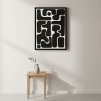 لوحة جدارية بارزة مصنوعة يدويا بتصميم عصري مع إطار...