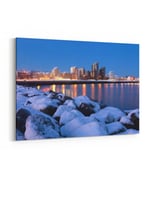 لوحة كانفاس على إطار خشبي لمنظر لمدينة ريكيافيك في...