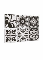 طقم من ٦ لوحات كانفاس مربع على إطار خشبي، تصميم اش...