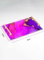 صينية تقديم مصنوعة من الأكريليك مزخرفة بتصميم ملون...