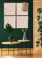 طقم من ٤ لوحات كانفاس مربع على إطار خشبي، تصميم بل...