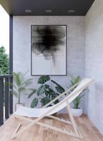 لوحة كانفاس على إطار خشبي، تصميم فن تجريدى زهرة، ل...