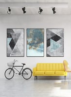 طقم من 3 لوحات كانفس على إطار خشبي بتصميم رسم تجري...