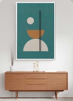 لوحة كانفاس على إطار خشبي بتصميم فن تجريدي