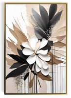 لوحة كانفاس على إطار خشبي بتصميم فن تجريدي من النب...