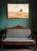 لوحة كانفاس على إطار خشبي بإطار خارجي باللون الخشب...