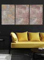 طقم لوحة تجريدية كبيرة مقسمه من 3 لوحات بتصميم رسم...