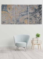 طقم من 3 لوحات كانفاس على إطار خشبي، تصميم رسم تجر...