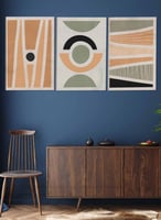 طقم من ٣ لوحات كانفاس على إطار خشبي، تصميم رسم يدو...