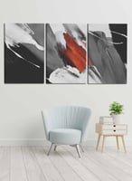 طقم من ٣ لوحات كانفاس على إطار خشبي، تصميم فن زيتي...