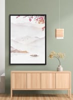 لوحة كانفاس على إطار خشبي بتصميم مركب صيد