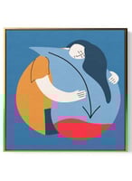 لوحة كانفاس على إطار خشبي بالفن التصوري لتصميم الم...