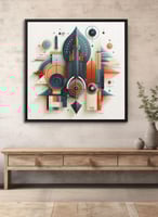 لوحة كانفاس على إطار خشبي بالفن التصوري لتصميم نمط...