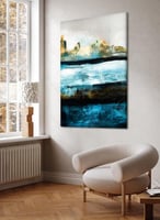 لوحة كانفاس على إطار خشبي بتصميم فن تجريدي